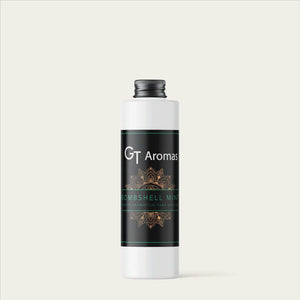 Recarga de aceite aromático GT Aromas Bombshell Mint en envase blanco para difusores.